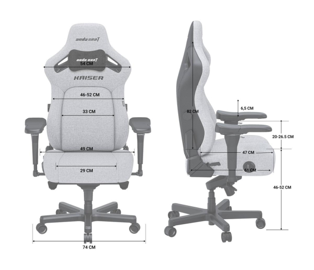 ANDA SEAT Kaiser 4 L Fabric Grey - 1473924 - zdjęcie 6